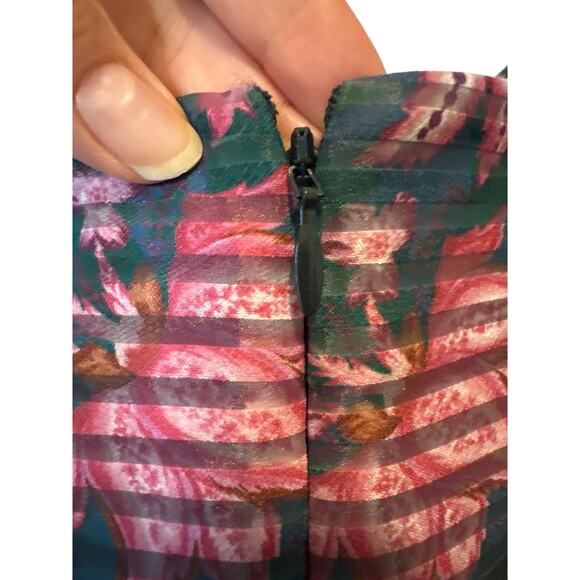 Marchesa Notte Floral Tiered Midi Dress NWT Jewel Tones Size 12 - Picture 8 of 11